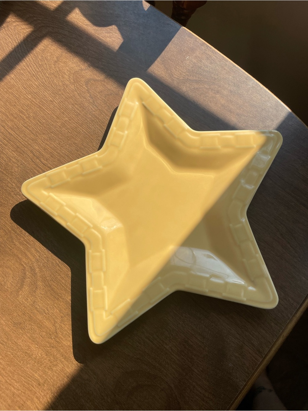 Longaberger butternut Star Shaped pottery Dish